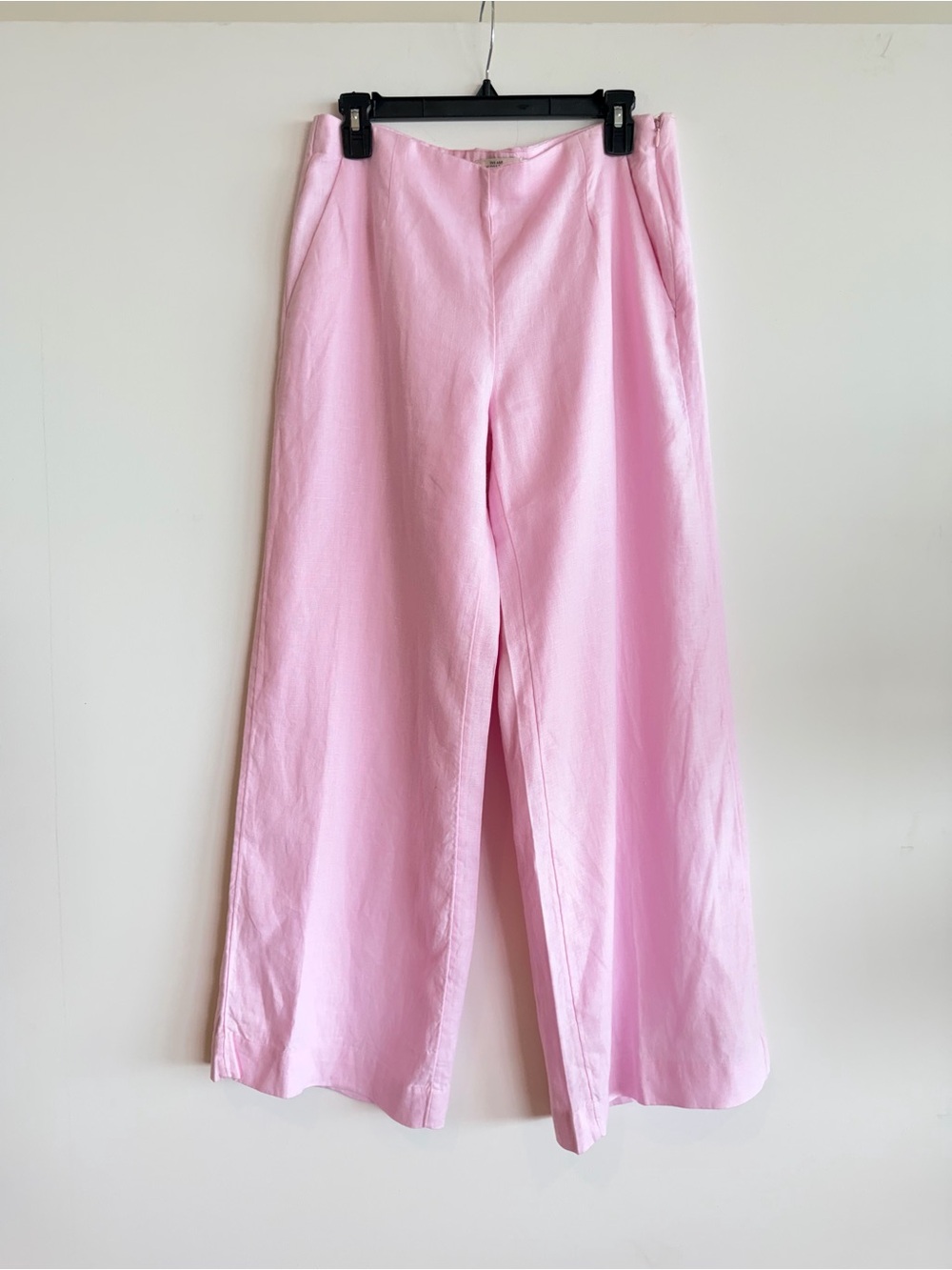 Abercrombie & Fitch Pink Linen-Blend Tailored Ultra Wide Leg Pants Size 28R